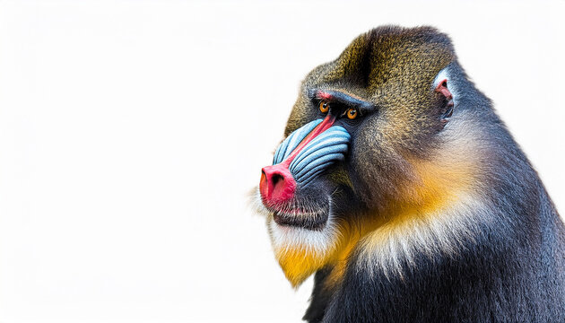 mandrill isolate is on transparent background