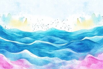 Obraz premium Abstract Watercolor Seascape