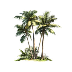 Lush Tropical Palm Trees on a Tranquil Island Paradise