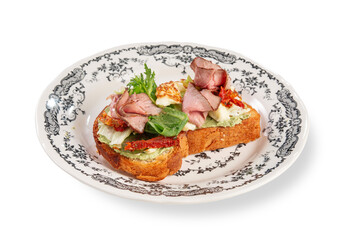 Roast Beef and Halloumi Open Sandwich with Sun-Dried Tomatoes