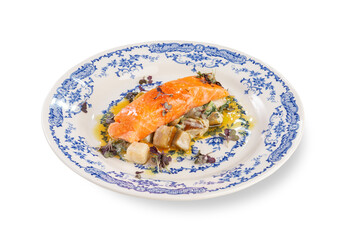 Salmon Fillet with Vegetables and Butter Sauce