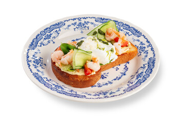 Shrimp and Poached Egg Toast