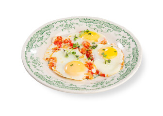 Sunny Side Up Eggs with Tomato Salsa and Fresh Greens