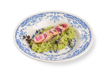 Tuna Tataki with Creamy Green Risotto