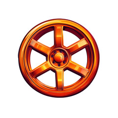 Obraz premium Glossy Orange Alloy Wheel Rim - Automotive Design Element