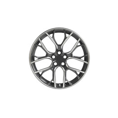Obraz premium Stylish Gunmetal Grey and Silver Alloy Wheel Rim for Car
