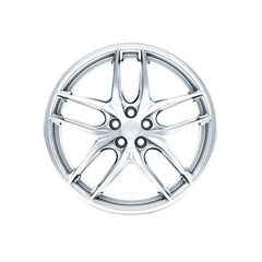 Silver Alloy Wheel Rim for Car - Modern Spoke Design