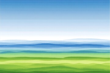 Obraz premium Peaceful landscape vista, soft colors, gentle hills