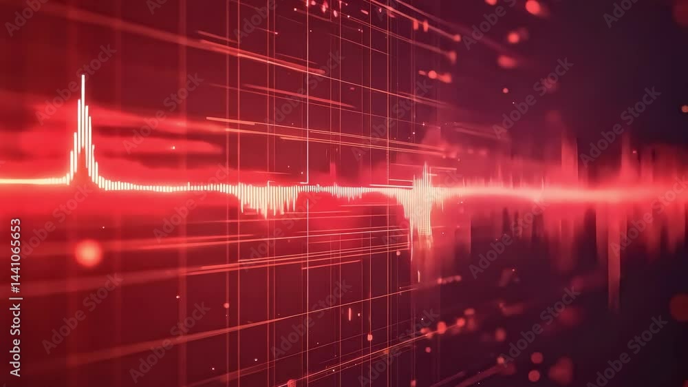 Poster red data analysis visualization