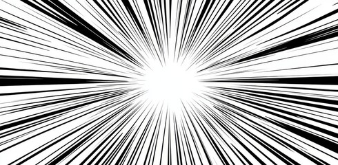Burst patterns with dynamic motion streaks, comic speed lines, and manga zoom effects are often accompanied by black white panels, empty comic book frames, explosion rays, and action movement