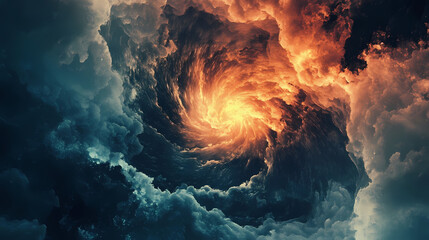 Whirlpool mind flame dream abstract picture. Reverie Engine. Illustration