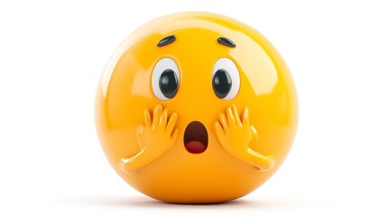 Fototapeta premium Surprised Emoji with Expressive Hands and Open Mouth Ideal for Emotion Communication and Soc
