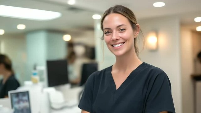 A stunning smile makeover captured in a modern dental clinic setting.