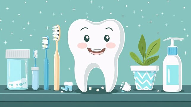 Dental care infographic featuring best practices for oral hygiene