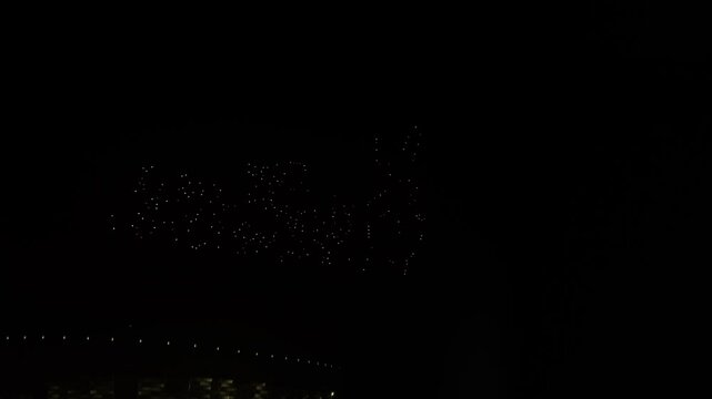 Warsaw, drone show, solidarity, freedom, spectacle. Show on the occasion of the millennium of the coronation of Boleslaw Chrobry