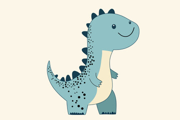 A cartoon dinosaur. The dinosaur is small and cute, with a big smile on its face. The image has a playful and lighthearted mood