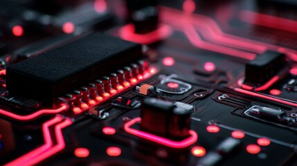 Circuit board closeup. Technology background