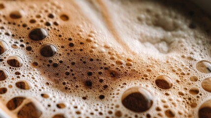 Coffee foam close up