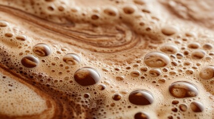 Coffee foam close up