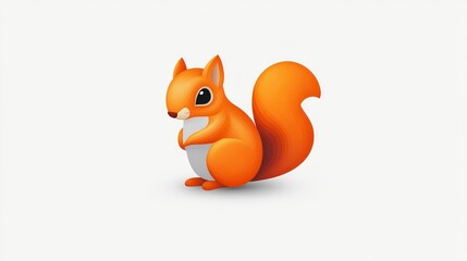 A charming cartoon squirrel with a fluffy tail perfect for nature and wildlife designs