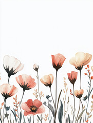 Naklejka premium Watercolor of wildflowers