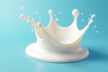 Isolated crown-shaped milk splash, creamy texture , delicious, white