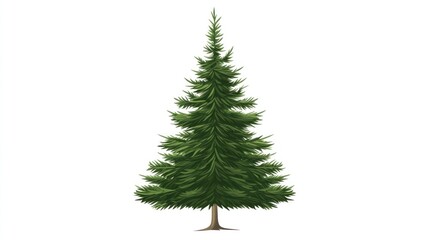 Evergreen tree, isolated on white, winter holiday