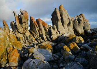 Sunset Over Betty's bay's Rocky ocean Shoreline