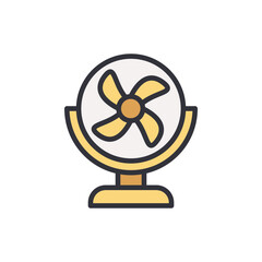 Electric fan colored icons, minimalist vector illustration ,simple transparent graphic element .Isolated on white background