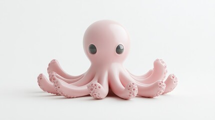 Adorable Pink Octopus Toy with Expressive Eyes and Tentacles Perfect for Childrens Rooms or P