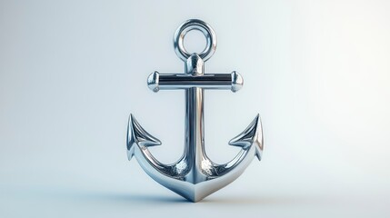 Shiny Metallic Anchor on Gradient Background  Nautical Symbol for Stability and Security