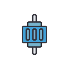 Electric motor colored icons, minimalist vector illustration ,simple transparent graphic element .Isolated on white background