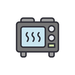 Electric stove colored icons, minimalist vector illustration ,simple transparent graphic element .Isolated on white background