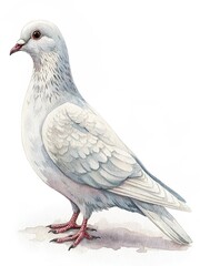 Naklejka premium pigeon on white