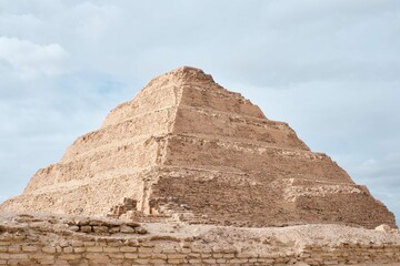 Saqqara, Egypt - January 2, 2024: The Pyramid of Djoser (or Djeser and Zoser), or Step Pyramid in...