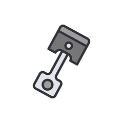 Car piston colored icons, minimalist vector illustration ,simple transparent graphic element .Isolated on white background