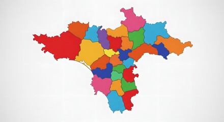 Obraz premium Colorful Map Regions