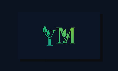 Minimal leaf style Initial YM logo
