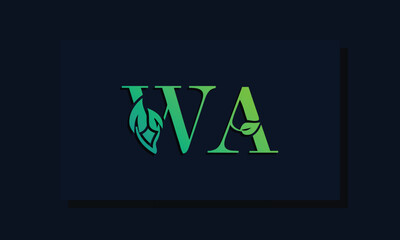 Minimal leaf style Initial WA logo