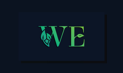 Minimal leaf style Initial WE logo