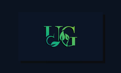 Minimal leaf style Initial UG logo