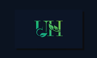 Minimal leaf style Initial UH logo