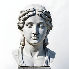 Stone statue on a isolated white background