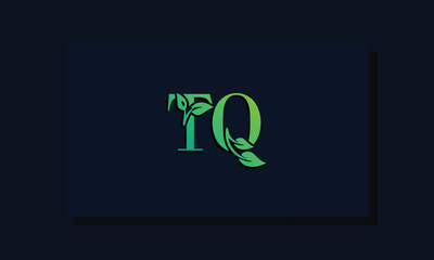 Minimal leaf style Initial TQ logo