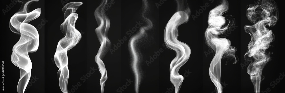 Poster the realistic modern illustration set consisted of magic glowing swirl circle lines with flying part