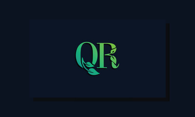 Minimal leaf style Initial QR logo