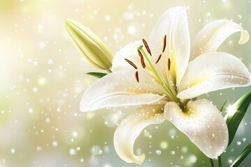 Delicate white lily flower with soft light.