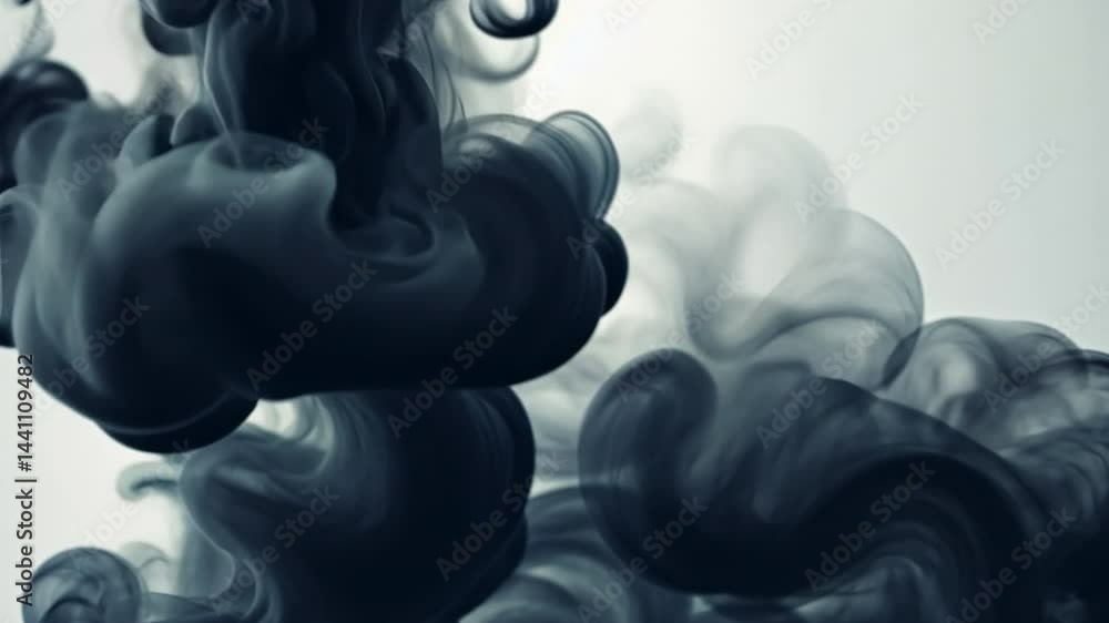 Poster mesmerizing dark smoke swirls create ethereal atmosphere, evoking mystery and intrigue with fluid mo