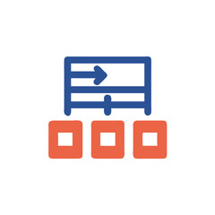 Fototapeta premium Kanban Board Icon for Task Management in Modern Design 