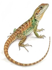 Naklejka premium lizard on a white background